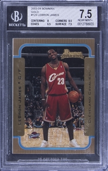 2003-04 Bowman Gold #123 LeBron James Rookie Card - BGS NM+ 7.5